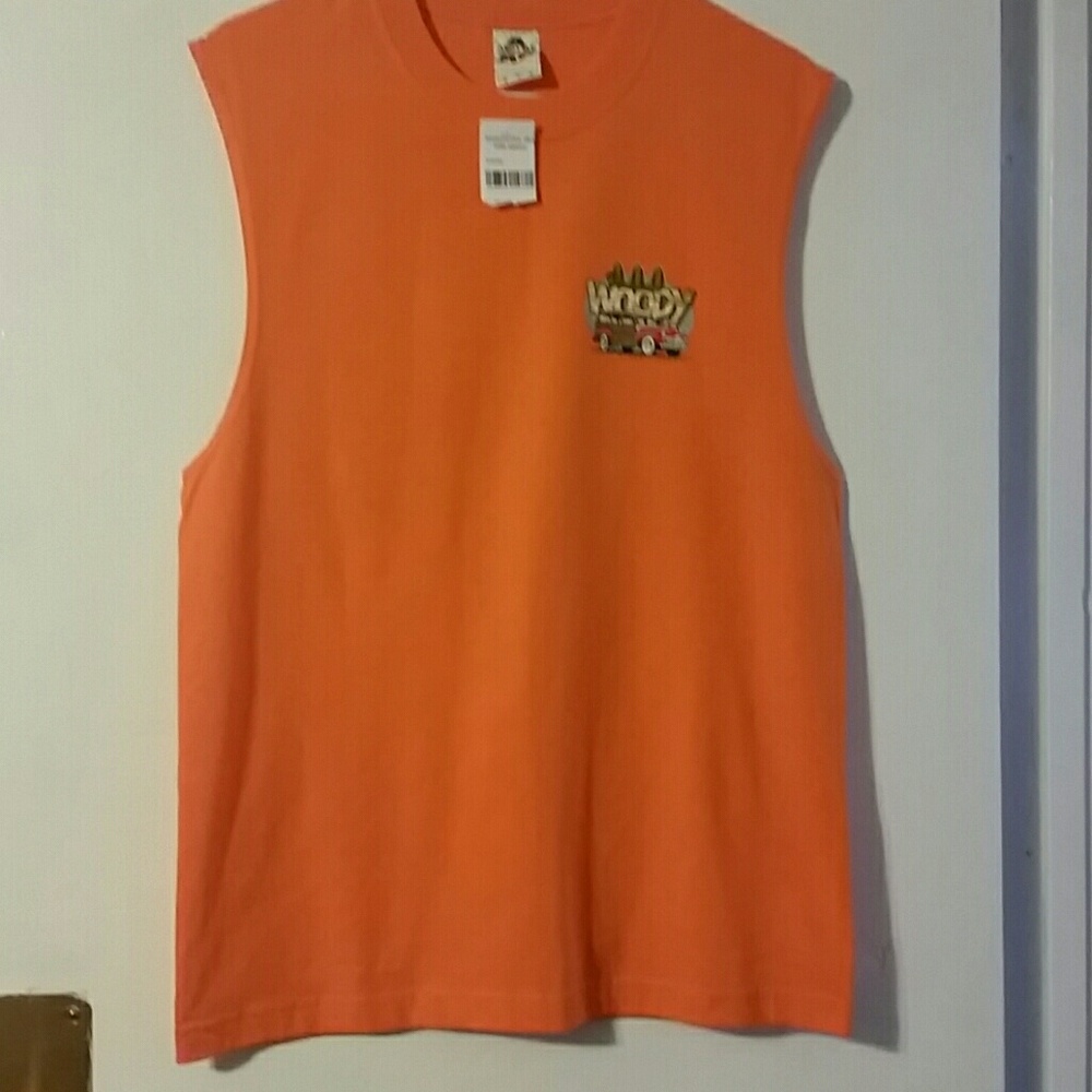 All styles orange Hawaiian muscle tee sz M NWT